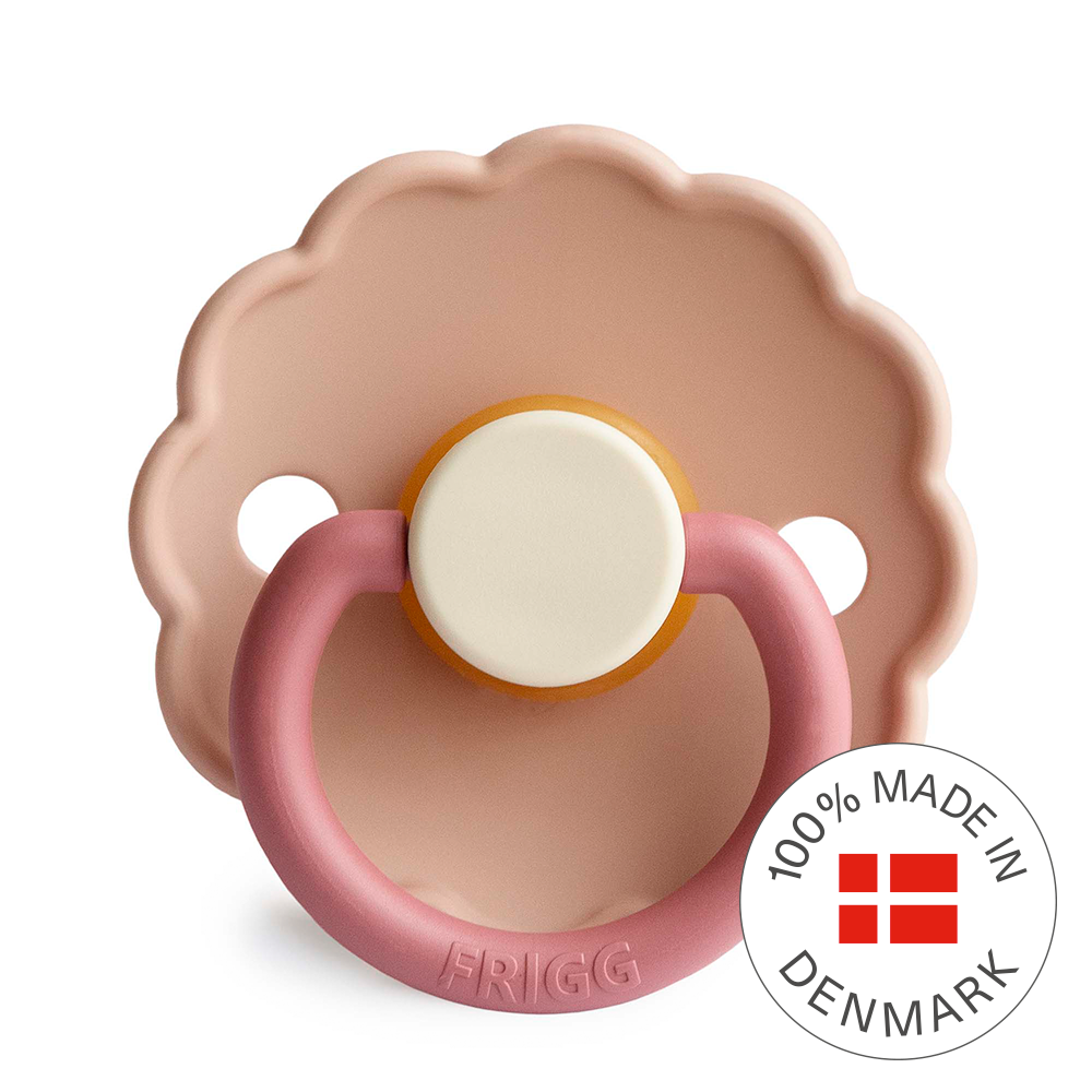 FRIGG Daisy Colourblock - Round Latex Pacifier - Peony