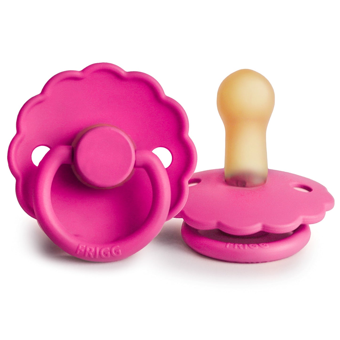 FRIGG Daisy - Round Latex Pacifier - Fuscia