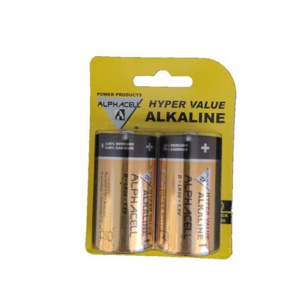 Alphacell Alkaline Size D Hyper Value Battery (2pc)