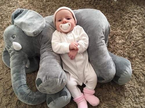 Pink Elephant Baby Pillow