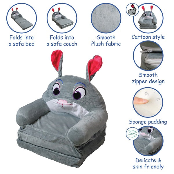 2 in 1 Baby Sofa and Lounger - Rabbit