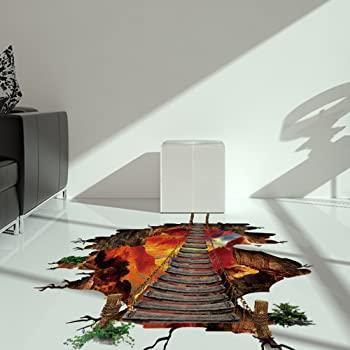 3D Ladder over Volcano Wall Decal Stickers
