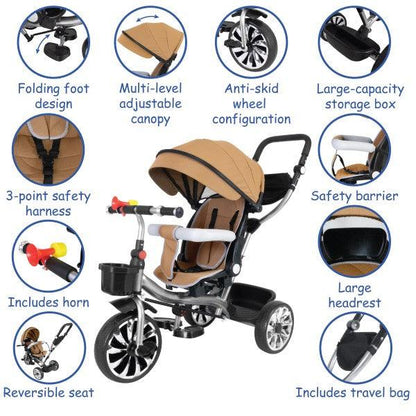 4-in-1 Multifunctional Tricycle Stroller