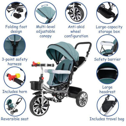 4-in-1 Multifunctional Tricycle Stroller