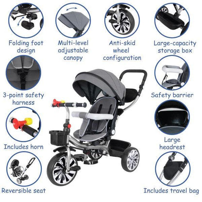 4-in-1 Multifunctional Tricycle Stroller