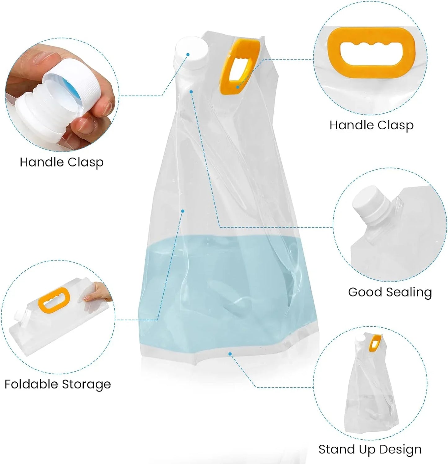 5L Refillable Plastic Food or Beverage Storage Bag (pack of 5)