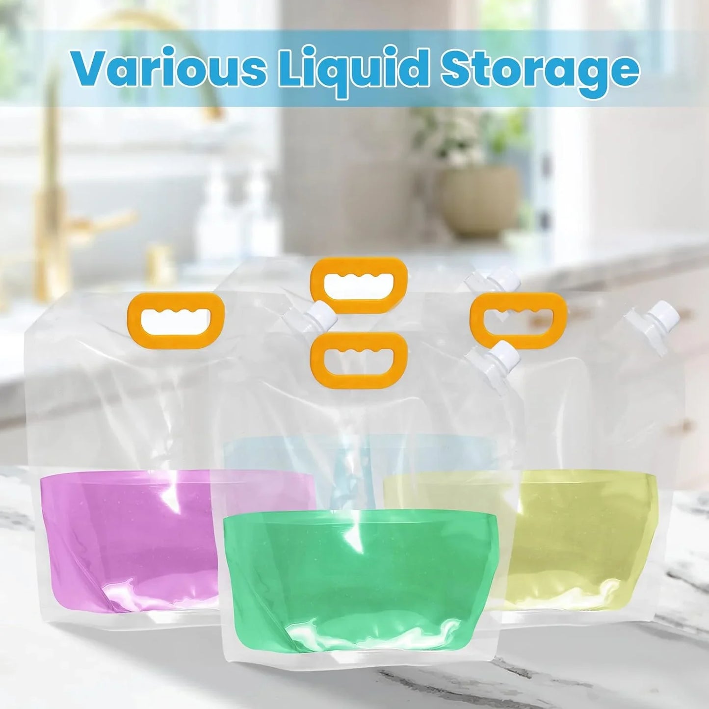 5L Refillable Plastic Food or Beverage Storage Bag (pack of 5)