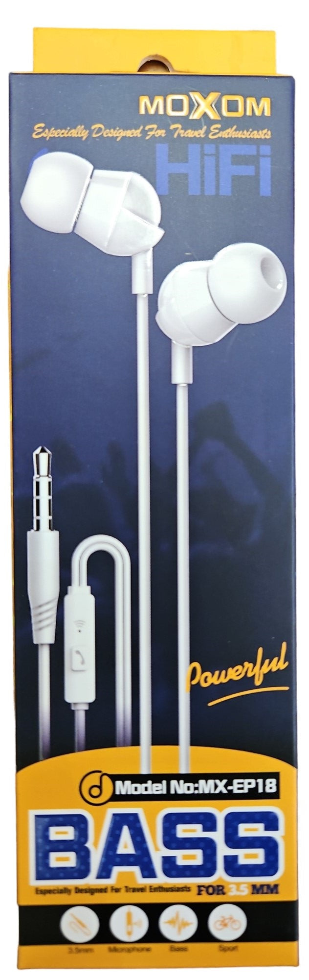 Moxom MX-EP18 Earphones | Clear Sound & 3.5mm Jack Mic