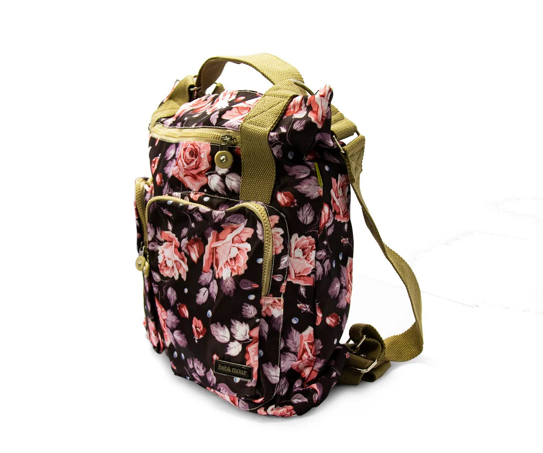 Beba Mour Roses Tote – Stylish Baby Bag with Changing Mat