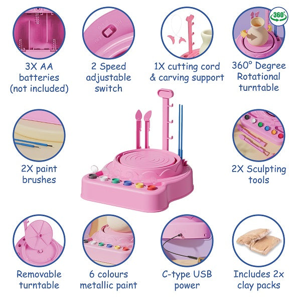 Kid’s Crafty Clay Pottery Playset