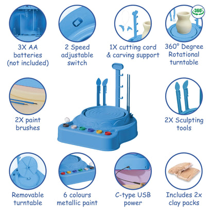 Kid’s Crafty Clay Pottery Playset