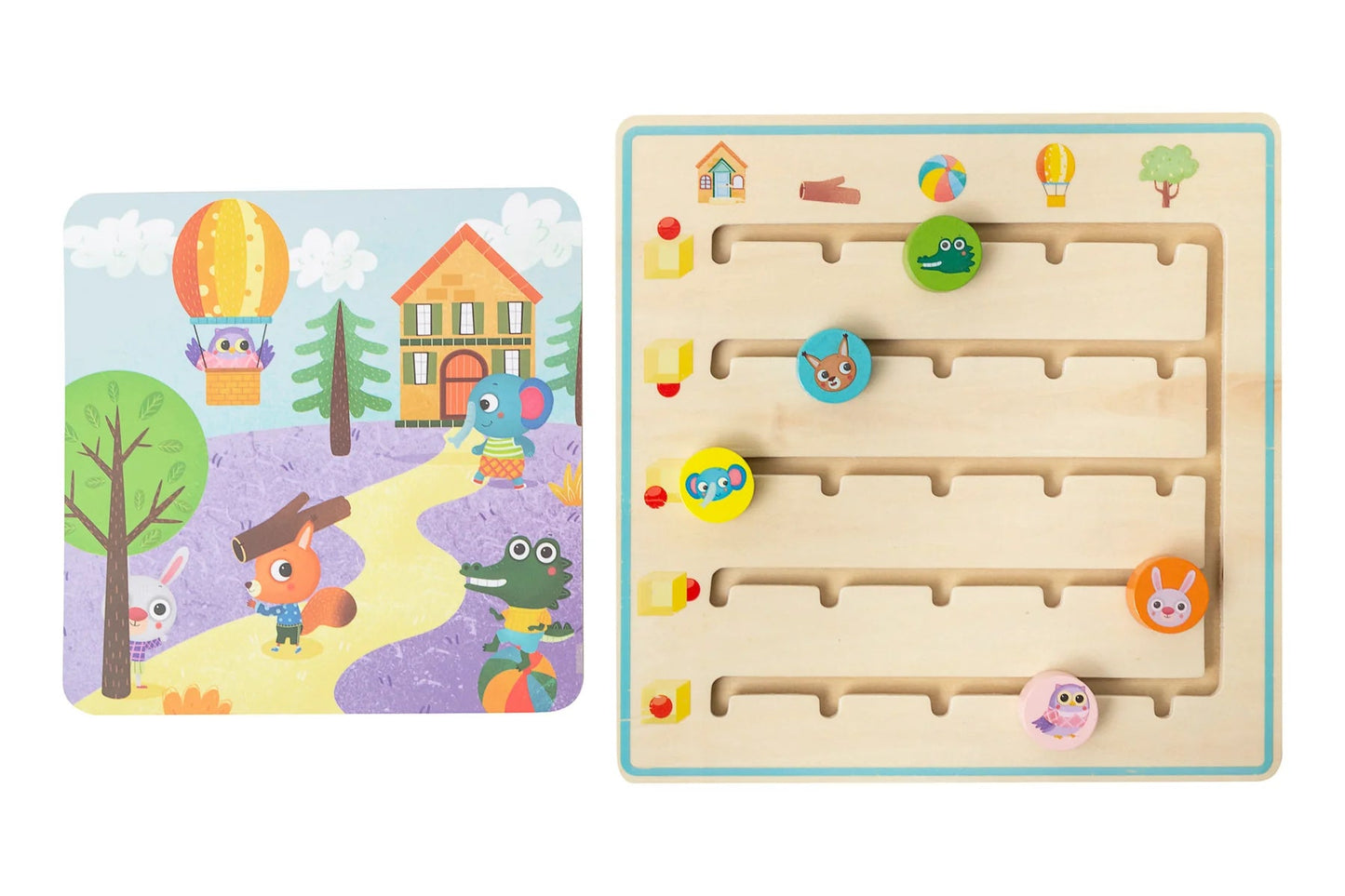 Nuovo Wooden Animal Puzzle Toy | Where The Animals Go (3+)
