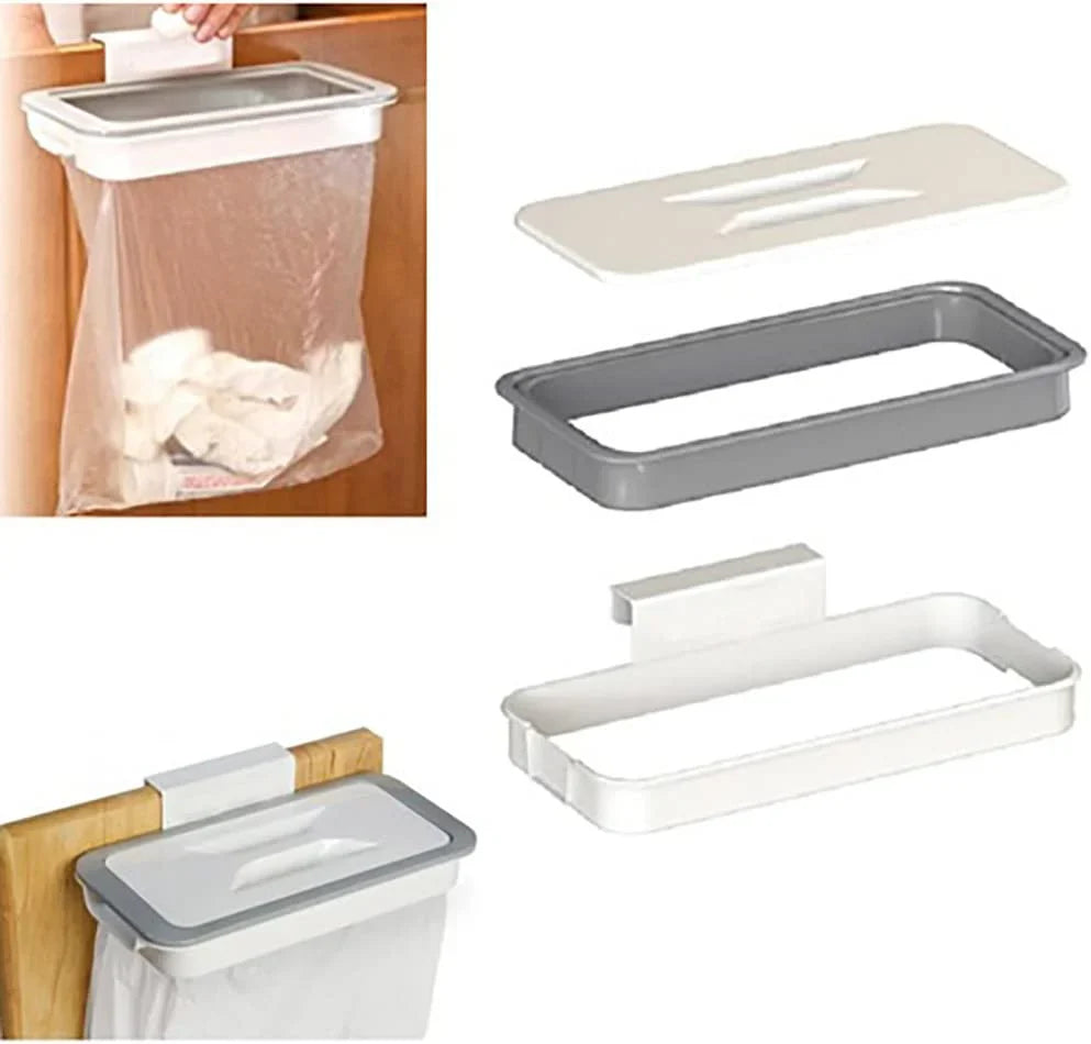 Over Door Trash Bag Holder with Lid