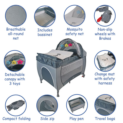 Travel Hailey Camp Cot with Changing Table