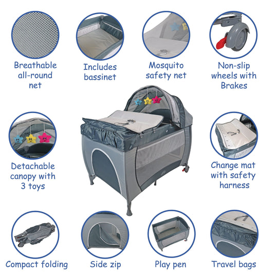 Travel Hailey Camp Cot with Changing Table