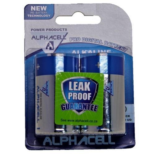 Alphacell Alkaline Size D Pro Digital Batteries (2pc)