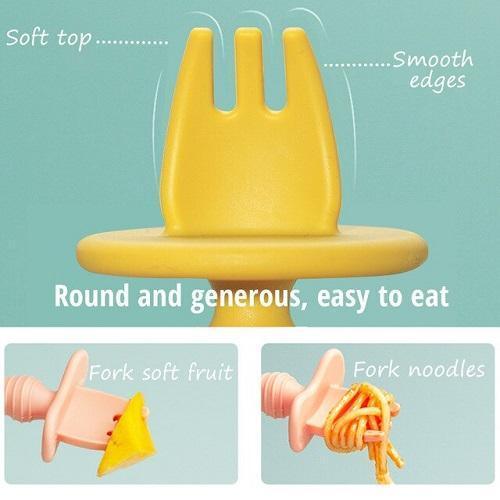 Baby Silicone Spoon & Fork Set