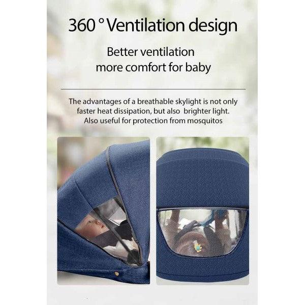 Denim Linen Grey High Rider Smart Stroller (Pre-Order)