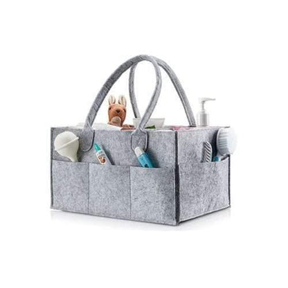 Grey Felt Nappy Organizer Caddy