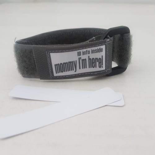 Grey Kids ID Wristband