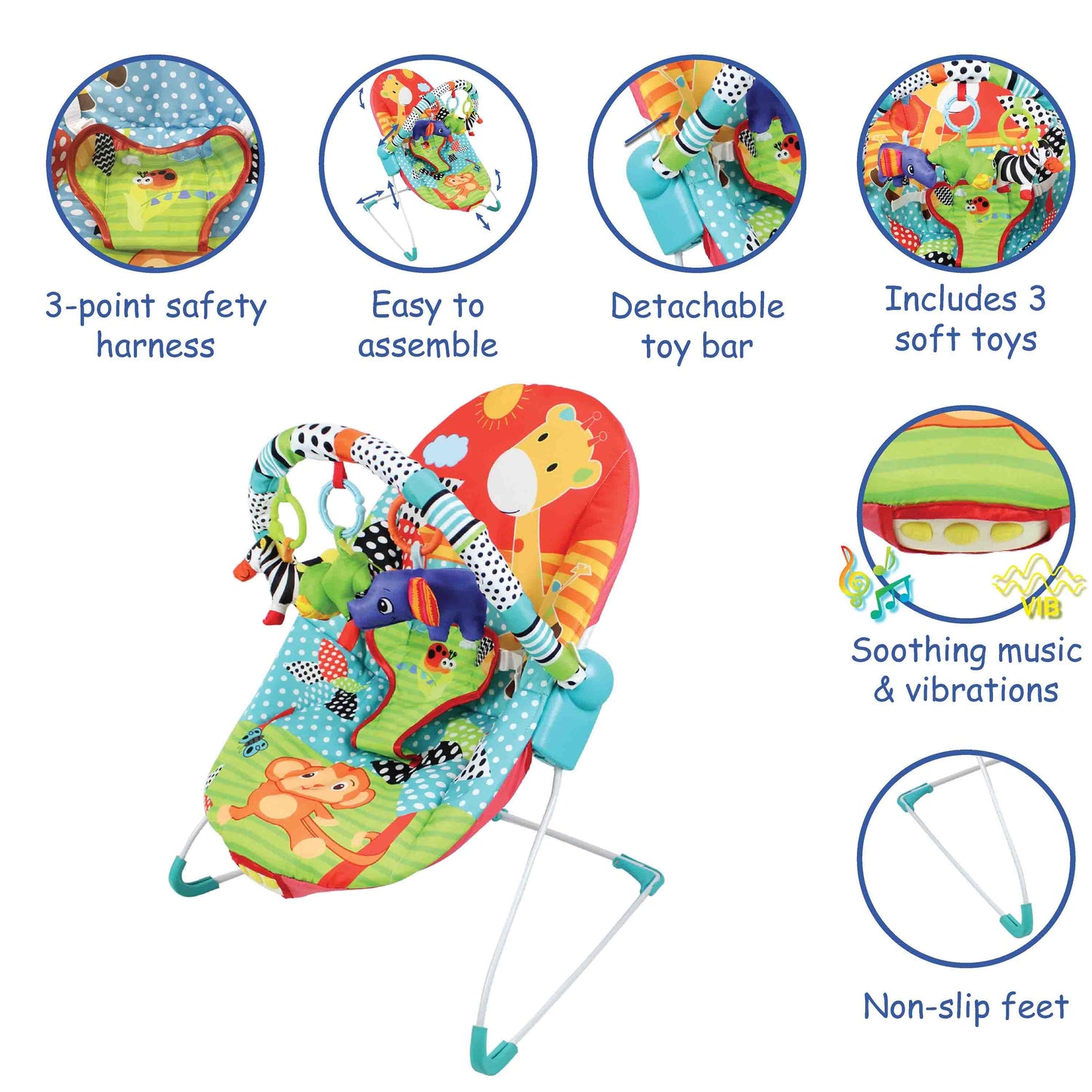 Music & Vibration Baby Bouncer