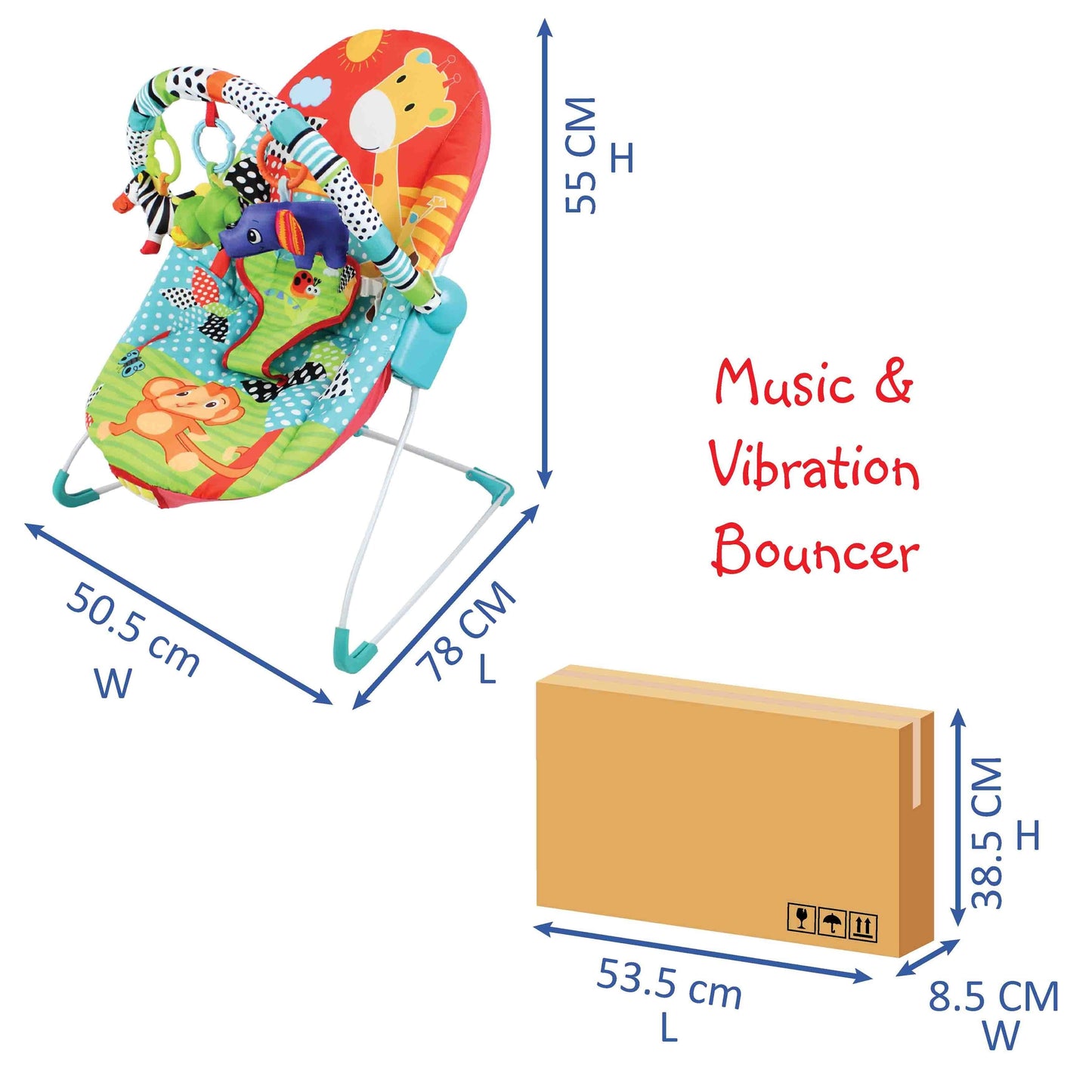 Music & Vibration Baby Bouncer