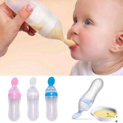 Silicone Baby Nursing Bottle with Spoon