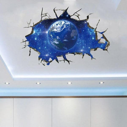 Small 3D Earth Wall Decal Sticker