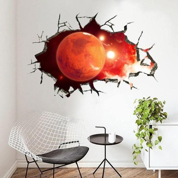 Small 3D  Mars Wall Decal Sticker