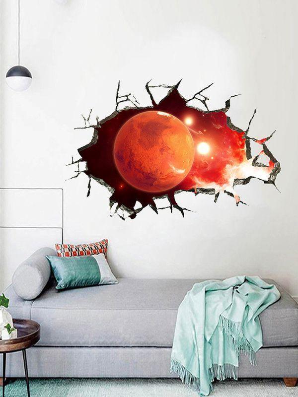 Small 3D  Mars Wall Decal Sticker