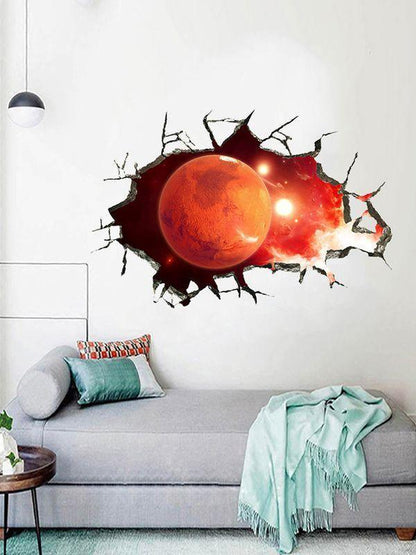 Small 3D  Mars Wall Decal Sticker