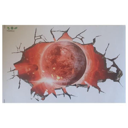 Small 3D Red Planet Wall Decal Stickers